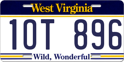 WV license plate 1OT896