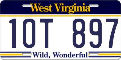 WV license plate 1OT897