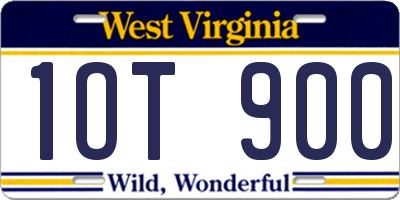WV license plate 1OT900