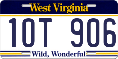 WV license plate 1OT906