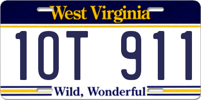 WV license plate 1OT911