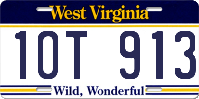 WV license plate 1OT913