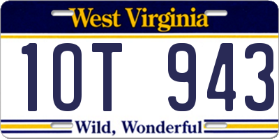 WV license plate 1OT943