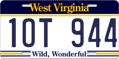 WV license plate 1OT944