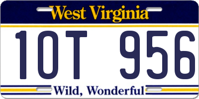 WV license plate 1OT956