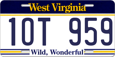 WV license plate 1OT959