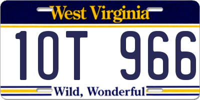 WV license plate 1OT966