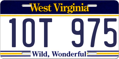 WV license plate 1OT975