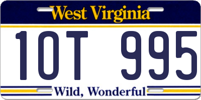 WV license plate 1OT995