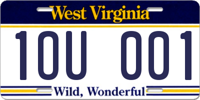WV license plate 1OU001