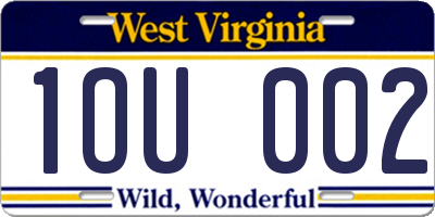 WV license plate 1OU002