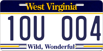 WV license plate 1OU004