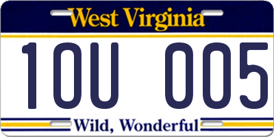 WV license plate 1OU005