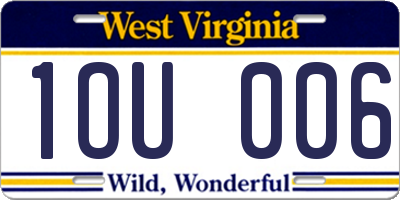 WV license plate 1OU006