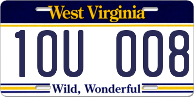 WV license plate 1OU008