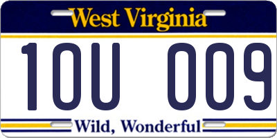 WV license plate 1OU009