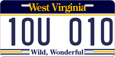 WV license plate 1OU010