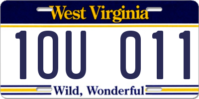 WV license plate 1OU011