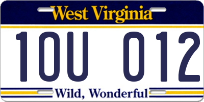 WV license plate 1OU012