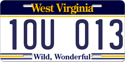 WV license plate 1OU013