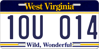 WV license plate 1OU014