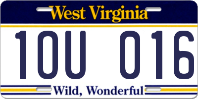 WV license plate 1OU016