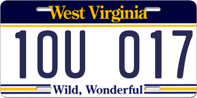 WV license plate 1OU017