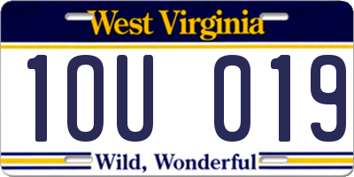 WV license plate 1OU019
