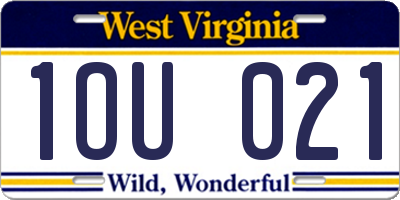 WV license plate 1OU021