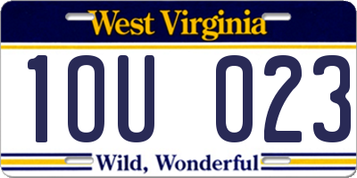 WV license plate 1OU023