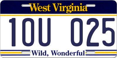 WV license plate 1OU025