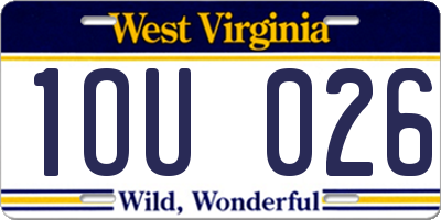 WV license plate 1OU026