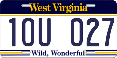 WV license plate 1OU027