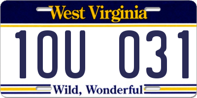 WV license plate 1OU031