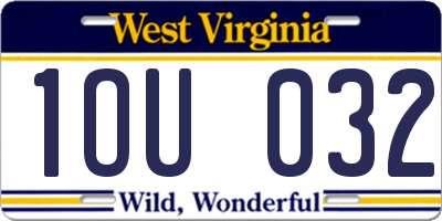 WV license plate 1OU032