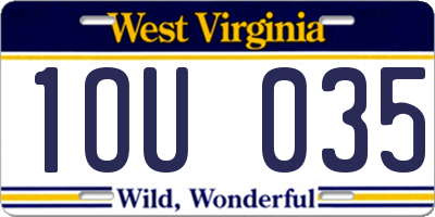 WV license plate 1OU035