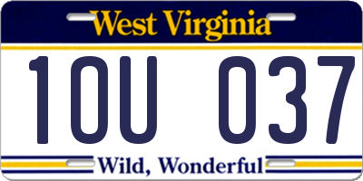 WV license plate 1OU037