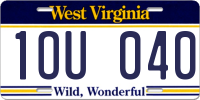 WV license plate 1OU040