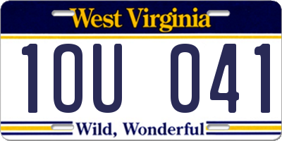 WV license plate 1OU041
