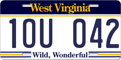 WV license plate 1OU042