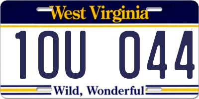 WV license plate 1OU044