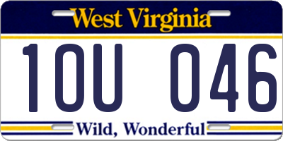 WV license plate 1OU046