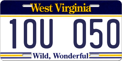 WV license plate 1OU050