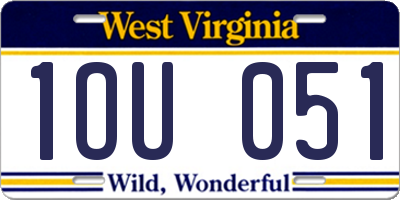WV license plate 1OU051
