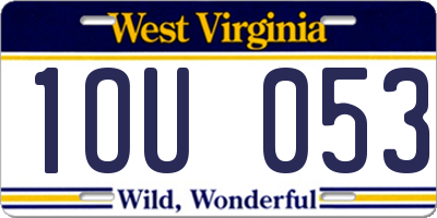 WV license plate 1OU053