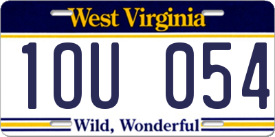 WV license plate 1OU054