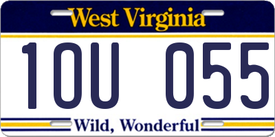 WV license plate 1OU055