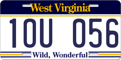WV license plate 1OU056