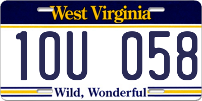 WV license plate 1OU058