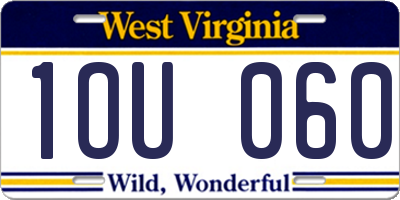 WV license plate 1OU060